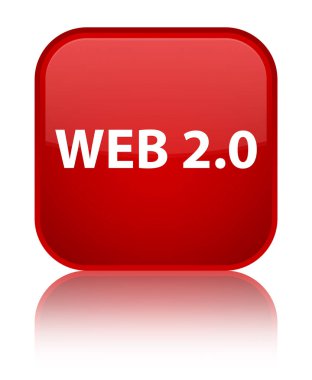 Web 2.0 özel kırmızı kare düğme