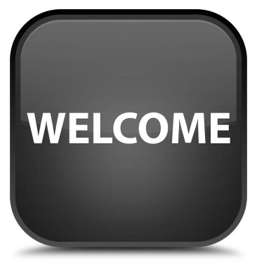 Hoş geldiniz özel siyah kare düğme
