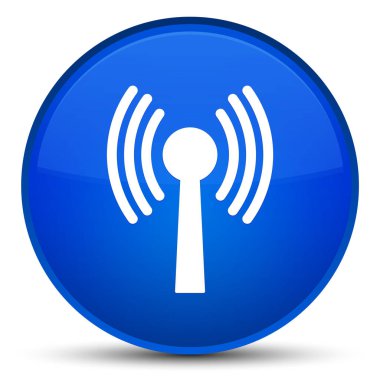 WLAN ağ kutsal kişilerin resmi özel mavi yuvarlak düğme