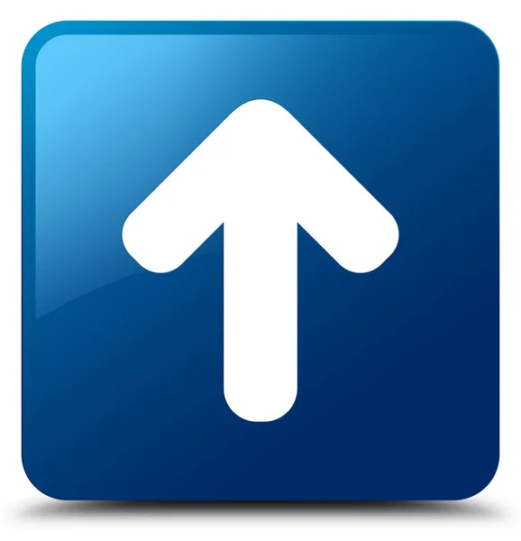 Upload arrow icon blue square button — Stock Photo, Image