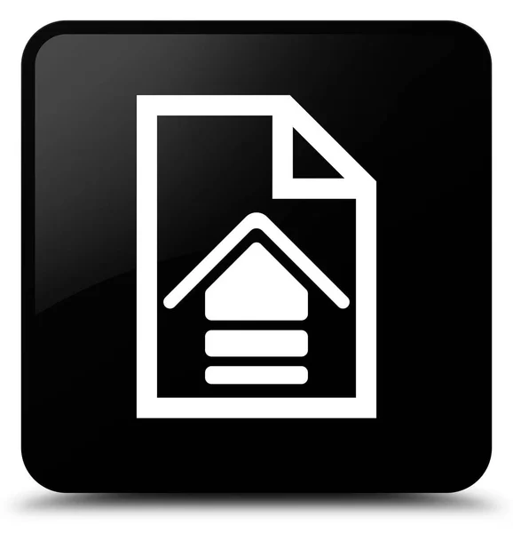 업로드 문서 아이콘 검은 사각형 버튼 — 스톡 사진