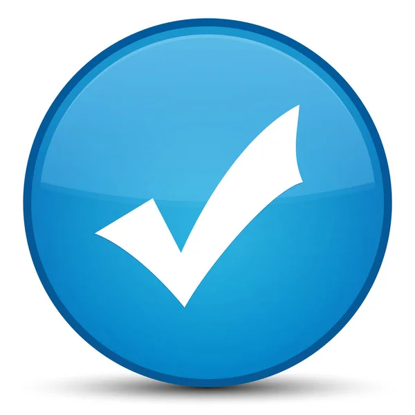 Validation icon special cyan blue round button — Stock Photo, Image