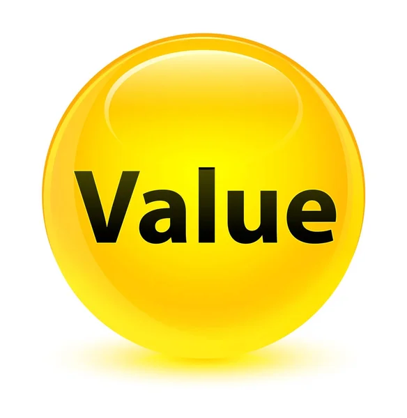 Value glassy yellow round button — Stock Photo, Image