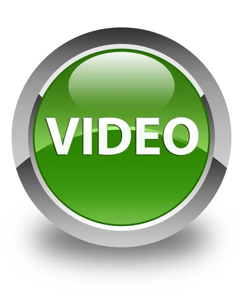 Vídeo brilhante botão redondo verde macio — Fotografia de Stock