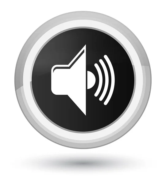 Ícone de volume botão redondo preto primo — Fotografia de Stock