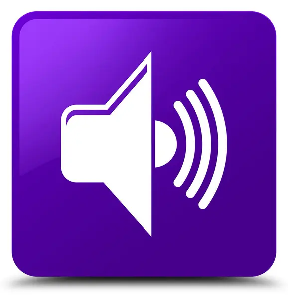 Піктограма гучності фіолетова квадратна кнопка — стокове фото