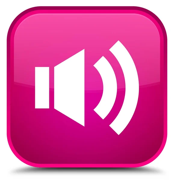 Піктограма гучності спеціальної рожевої квадратної кнопки — стокове фото