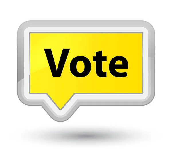 プライムの黄色のバナーの投票ボタン — ストック写真