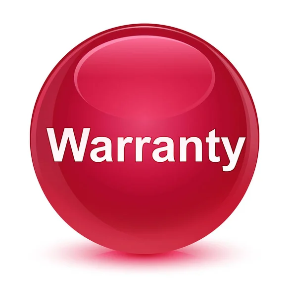 Warranty glassy pink round button — Stock Photo, Image