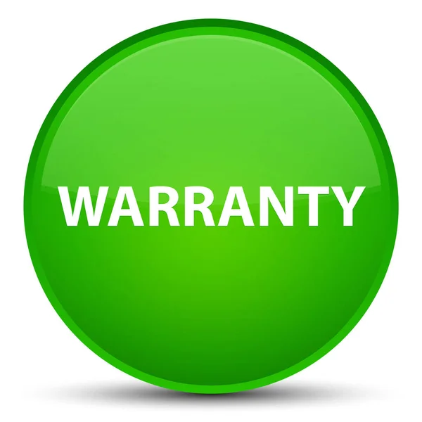 Warranty special green round button — Stock Photo, Image