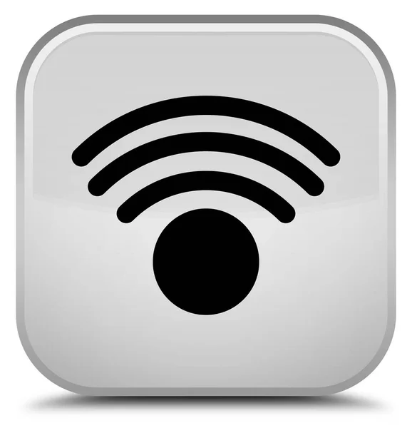 Wifi アイコン特別な白い正方形ボタン — ストック写真