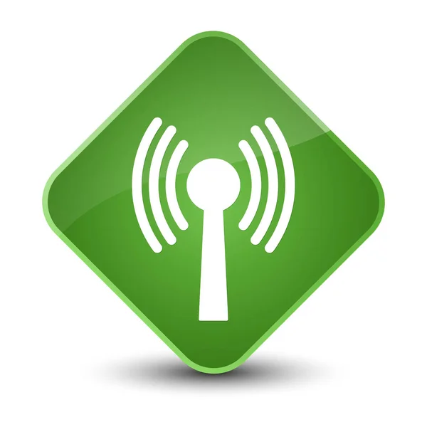 Wlan network icon elegant soft green diamond button — Stock Photo, Image