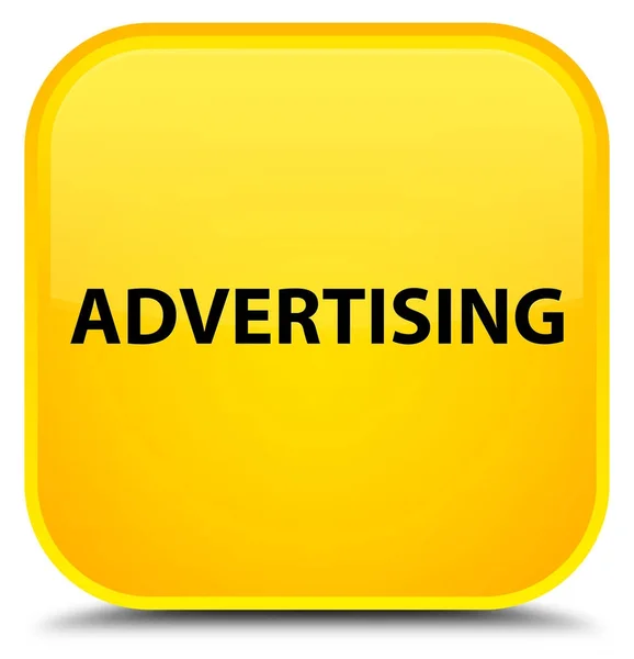 Ειδικό κίτρινο τετράγωνο κουμπί διαφήμιση — Φωτογραφία Αρχείου