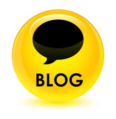 Blog (görüşme simgesi) cam gibi sarı yuvarlak düğmesi
