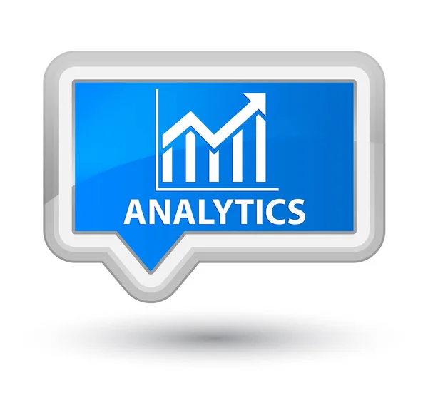Analytics (statystyki ikona) premiera przycisk cyan niebieski transparent — Zdjęcie stockowe