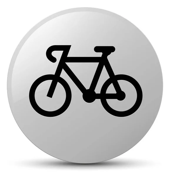 Bicycle icon white round button — Stock Photo, Image