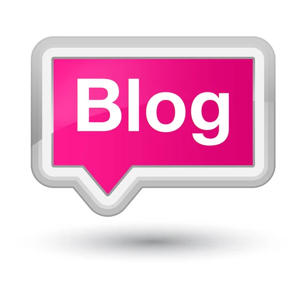 Блог кнопка простого рожевого банера — стокове фото