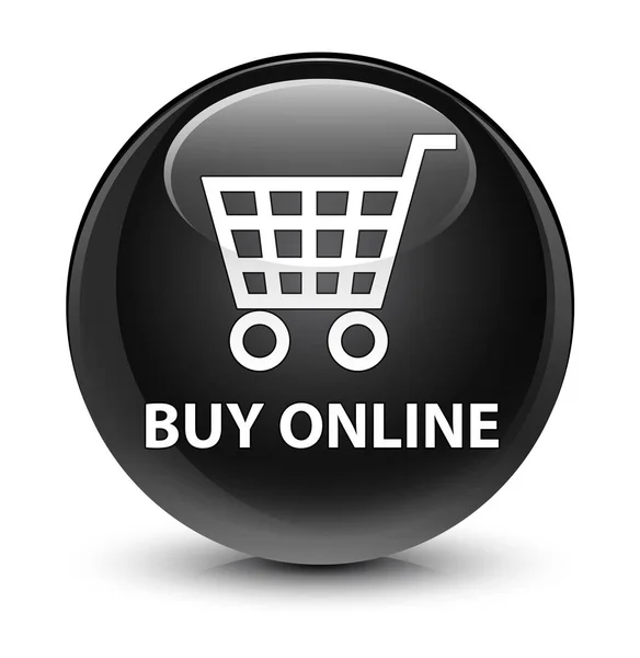 Comprar botão redondo preto vítreo online — Fotografia de Stock