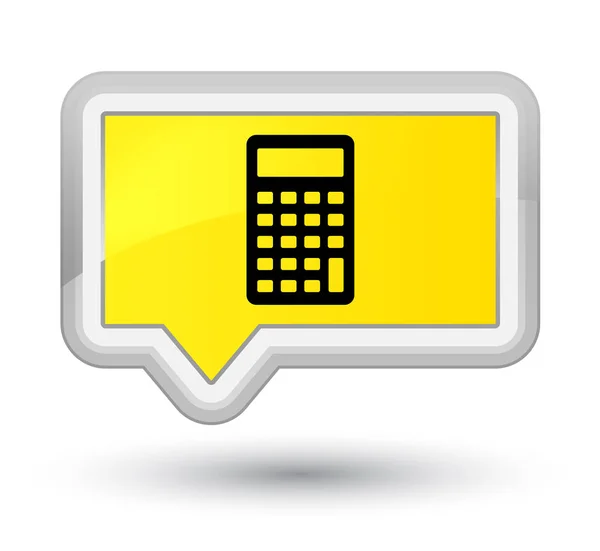 Calculatorpictogram prime gele banner knop — Stockfoto