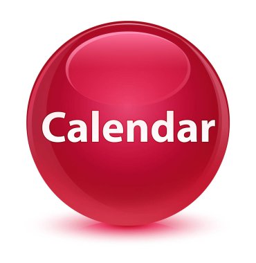 Takvim camsı pembe yuvarlak düğmesi