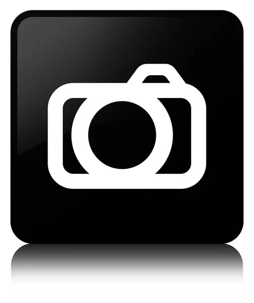Icona della fotocamera pulsante quadrato nero — Foto Stock