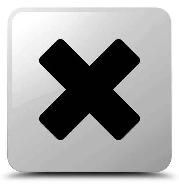 Cancelar icono blanco botón cuadrado —  Fotos de Stock
