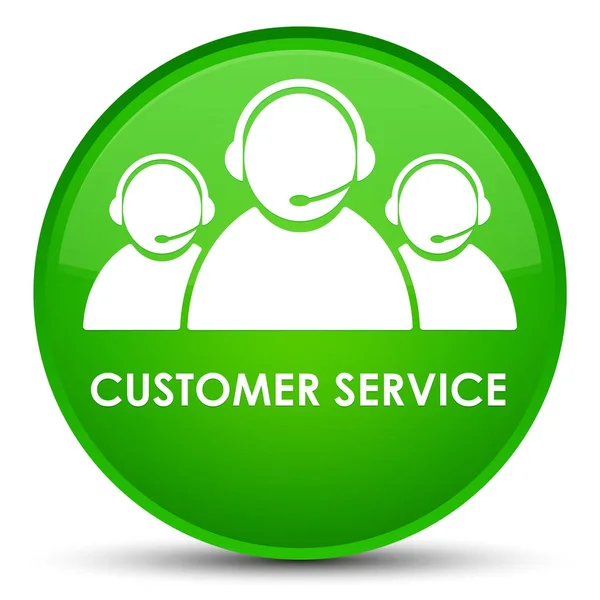 Servicio al cliente (icono del equipo) botón redondo verde especial —  Fotos de Stock