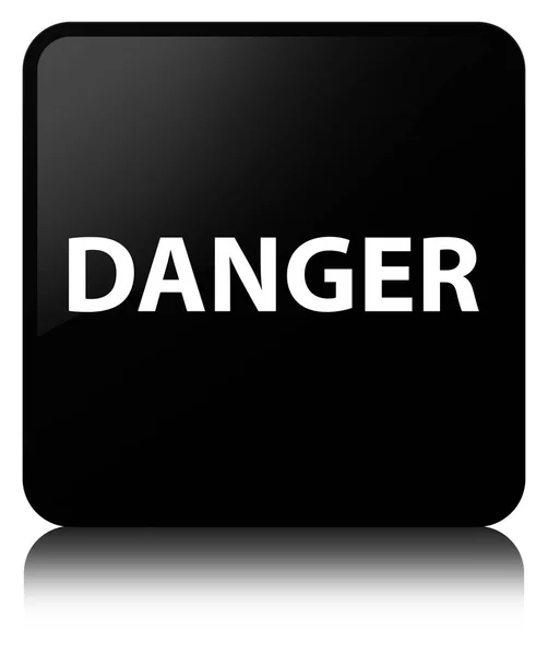 Danger black square button — Stock Photo, Image