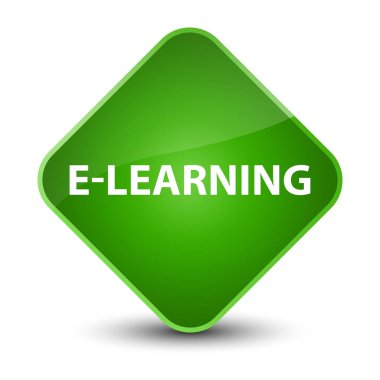 E-öğrenme zarif yeşil elmas düğmesi