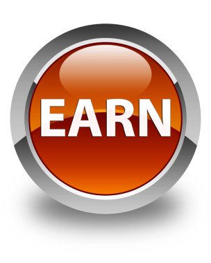 Parlak kahverengi yuvarlak düğme kazanmak