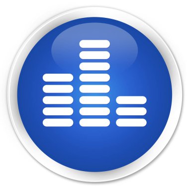 Equalizer'ı simge sigorta primi mavi yuvarlak düğmesi