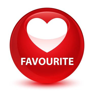 Favori (kalp simgesi) cam gibi kırmızı yuvarlak düğmesi