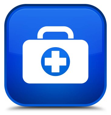 İlk yardım çantasında kutsal kişilerin resmi özel mavi kare düğme