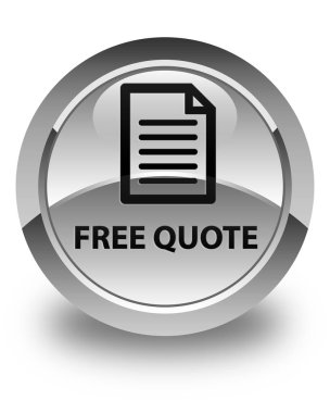 Ücretsiz fiyat teklifi (sayfa simgesi) parlak beyaz yuvarlak düğme