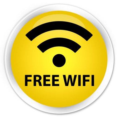 Ücretsiz Wi-Fi sigorta primi sarı yuvarlak düğmesi