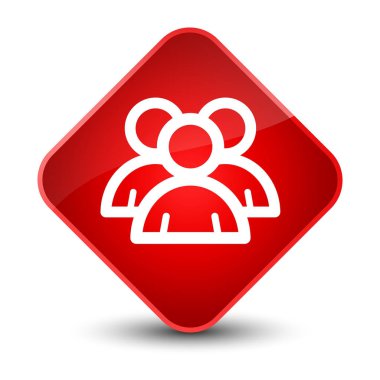 Grup simgesi zarif kırmızı elmas düğmesini