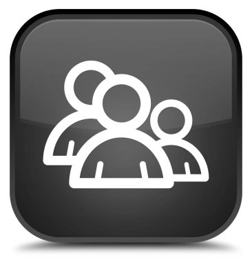 Grup simgesi özel siyah kare düğme