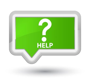 Yardım (soru simgesi) asal yumuşak yeşil afiş düğmesi