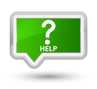 Yardım (soru simgesi) asal yeşil afiş düğmesi