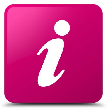 Bilgi simgesi pembe kare düğme