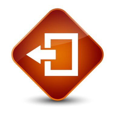 Oturum kapatma simgesi zarif kahverengi elmas düğmesini