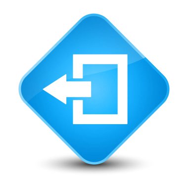 Oturum kapatma simgesi zarif camgöbeği mavi elmas düğmesini