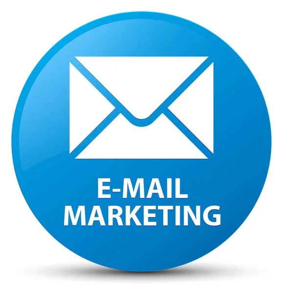 E-mail marketing ciano blu pulsante rotondo — Foto Stock