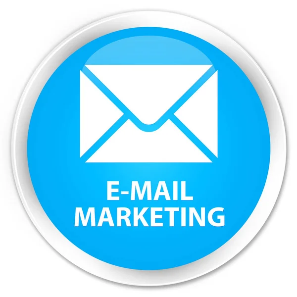 E-mail marketing premio ciano blu pulsante rotondo — Foto Stock