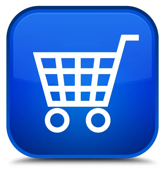 Ícone de comércio eletrônico botão quadrado azul especial — Fotografia de Stock