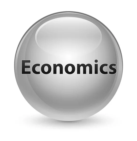 Economics glassy white round button — Stock Photo, Image