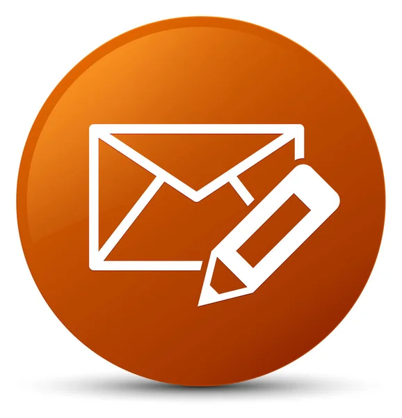 Edit email icon brown round button — Stock Photo, Image