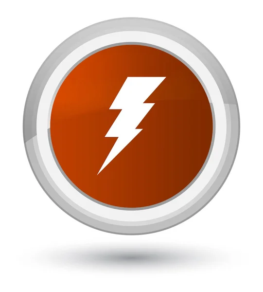 Elektriciteit prime bruin ronde knoop van het pictogram — Stockfoto