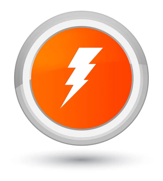 Elektriciteit pictogram prime oranje ronde knop — Stockfoto