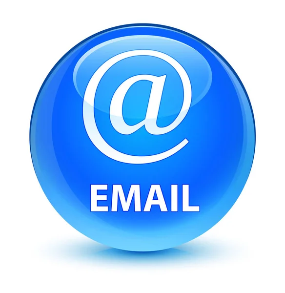 Correo electrónico (icono de la dirección) botón redondo azul cian vidrioso —  Fotos de Stock